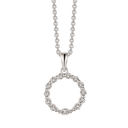 Sølv halskæde rhodineret cirkel med zirconia - 15 x 15 mm Kæden er rhodineret sølv i længde 42-45 cm