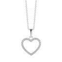 Sølv halskæde rhodineret hjerte med zirconia Mål:12 x 13,5 x 1,8 mm Kæden er rhodineret sølv i længde 42-45 cm