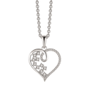 Sølv halskæde rhodineret hjerte med syntetiske cubic zirconia - 21,8 x 16,2 mm Kæden er rhodineret sølv i længde 42-45 cm