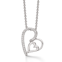 Sølv halskæde rhodineret hjerte hvor halvdelen er med zirconia Mål: 20 x 16 mm Kæden er rhodineret sølv i længde 42-45 cm