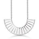 Sølv collier rhodineret 2 buer med streger imellem Kæden er længde 40-42-44 cm