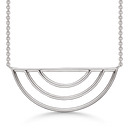 Sølv collier rhodineret 3 buer på stang Kæden er længde 40-42-44 cm