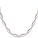 Sølv collier rhodineret ovale blanke led Kæden er rhodineret sølv i længde 42-45 cm