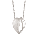 Sølv halskæde rhodineret hjerte mat og blank med zirconia Kæden er rhodineret sølv i længde 42-45 cm