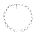 Sølv collier rhodineret ovale ringe Kæden er rhodineret sølv i længde 42-45 cm