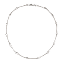 Sølv collier rhodineret bugget aflang pind Kæden er rhodineret sølv i længde 42 cm