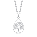 Sølv halskæde rhodineret dårbe med livets træ "Tree of life" Mål: 25 x 19 mm. Kæden er rhodineret sølv i længde 42-45 cm.