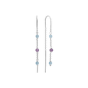 Ørehænger, Amethyst/Blå Quartz, Sølv