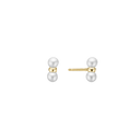 Ørestikker, Dobbelt Perle, 4Mm, Forg Søl