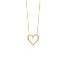 Aagaard - halskæde, 14kt guld hjerte m/0,03ct diam