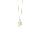 Aagaard - halskæde, cz blad m/7 cz, forg sølv