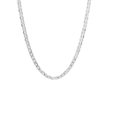 Halskæde Facet Bønne, 42+3Cm, Sølv