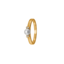 Dame Ring ,1X Ferskvandsperle+4 X 0,005