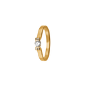 Dame Ring, 14Kt Guld,1X 0,10+4X0,005 Ct