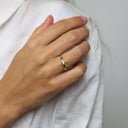 Dame Ring, 14Kt Guld,1X 0,10+4X0,005 Ct