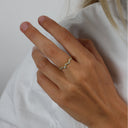 Ring Med Bobler, 14K M/ 7 Cz