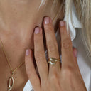 Dame Ring, 8Kt Guld M/7 Cz