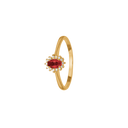 Ring 8 Kt, Rubin Og Diamanter