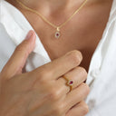 Ring 8 Kt, Rubin Og Diamanter