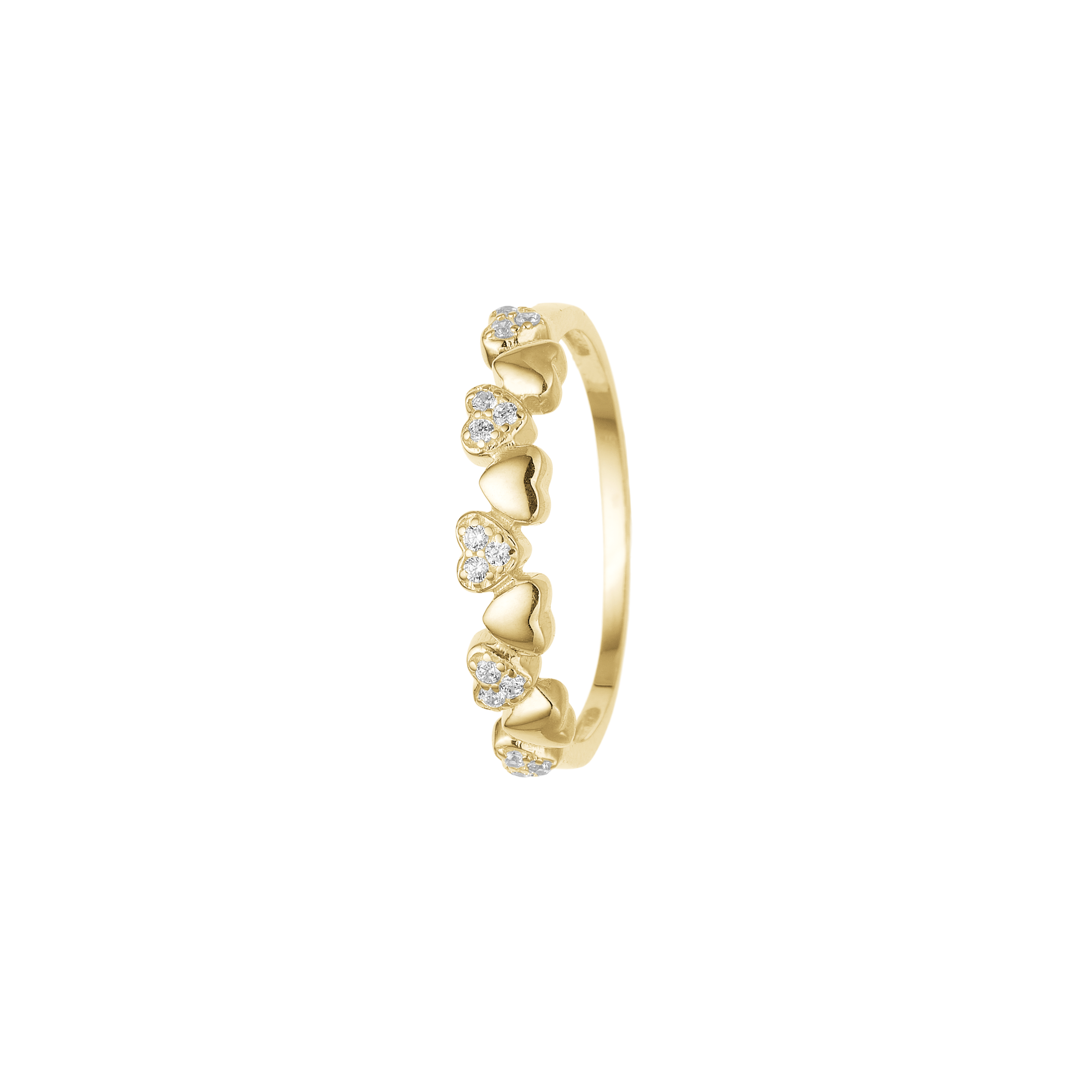 Ring 8Kt, Bånd Med Hjerter – Guldbech smykker