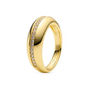 Ring Palermo - 18k forgyldt, med hvide zirkoner.