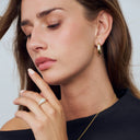 Ring Goccia Piccolo - 18k forgyldt, med hvide zirkoner.