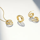 Halskæde Spirale Piccolo - 18k forgyldt, med hvide zirkoner.