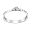 14kt. Afrodite hvg.guldring m. 0.03ct WSI