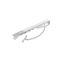 Sølv slipsenål rhodineret blank og buet, åben i siderne