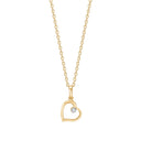 14kt. guldhjerte m/dia. 0,008ct W/SI inkl. Forg kæde