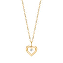 14kt. guldhjerte m/dia. 0,008ct W/SI inkl. kæde