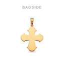 Dagmarkors lille blank bagside 17 x 16 mm. 14 kt.