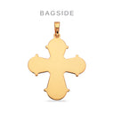 Dagmarkors stor blank bagside 25 x 22 mm. 14 kt.