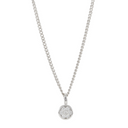 14 kt. hvg vedh cirkel 0,09ct W/SI m/ sølv kæde