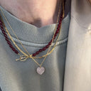 Love Drop Necklace - Burgundy