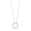 14kt. hvidguldshalskæde m/ cirkel dia.0.495ct W/SI