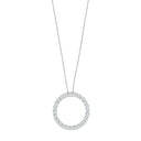 14kt. hvidguldhalskæde m/cirkel dia. 0.98ct W/SI