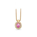 Diana vedhæng roset 0,07H-W/SI-pink safir14 kt.