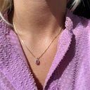 Diana vedhæng roset 0,07H-W/SI-pink safir14 kt.