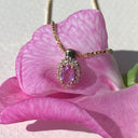 Diana vedhæng roset 0,07H-W/SI-pink safir14 kt.