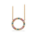 Dazzling vedhæng Rainbow safir 0,50 m/kæde 14 kt