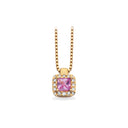Diana vedhæng roset 0,08 H-W/SI-pink safir 14 kt.