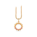 Vedhæng cirkel 0,055 pink safir 14 kt. m/sølvkæde