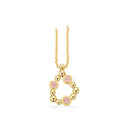 Vedhæng pink cubic zir. 8 kt. m/sølvkæde