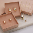 Vedhæng dråbe 12x22 mm 8 kt. m. 8 kt. kæde 42+3cm