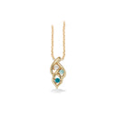 Vedhæng turkis/skye blue/hvid cubic zir 8 kt. m.k