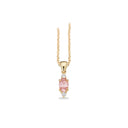 Vedhæng rosa/hvid cubic zir. 8 kt. m. sølvkæde