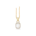 Vedhæng roset baguette cubic zir. 8 kt. m. sølvkæde