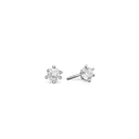 Rhod. Sølv Ørestik M/Sy.Zirconia 6 Mm