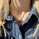 Vedhæng dråbe 12x22mm sølv rh. m/kæde